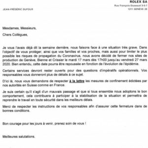 ロレックス　工場閉鎖